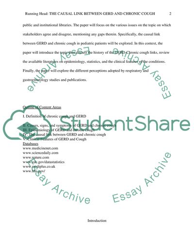 Definition of Chronic Cough and GERD
