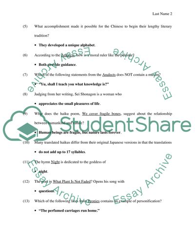 World literature lesson 3