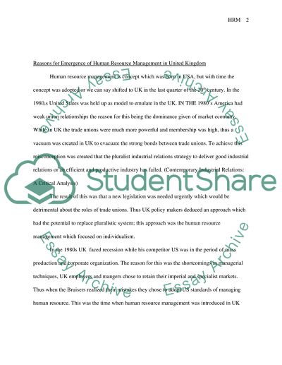 20th century human resource management