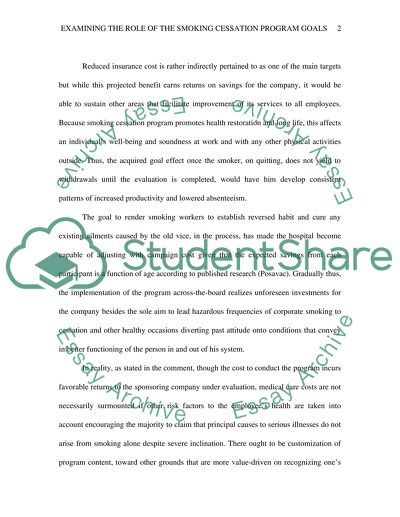 The Role of the Program Goals and Objectives on Evaluation Process