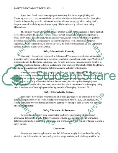 ABA TIPS Article - Safety Misconduct Defenses
