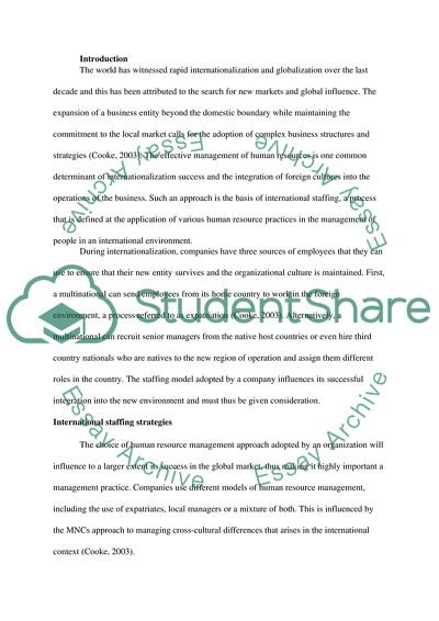 Multinational Companies and Global Human Resource Strategies