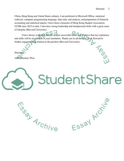 Cover Letter for Financial Analyst