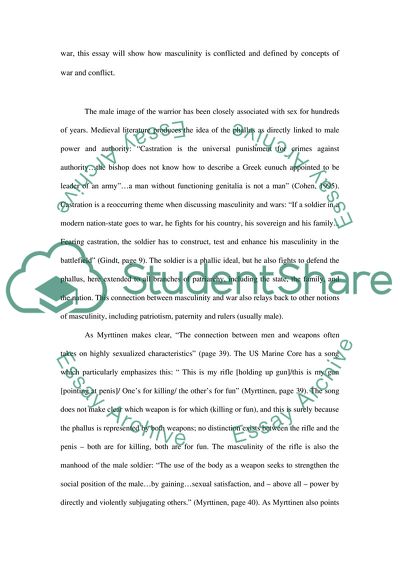 Relevance of Masculinity to War and Conflict