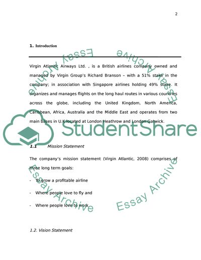 Vision Mission Virgin Atlantic