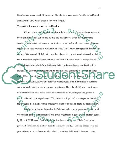 Culture and Organisations of Daimler