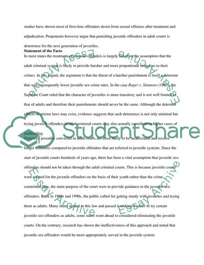 Memorandum about the Legality of Treating Juvenile Sex