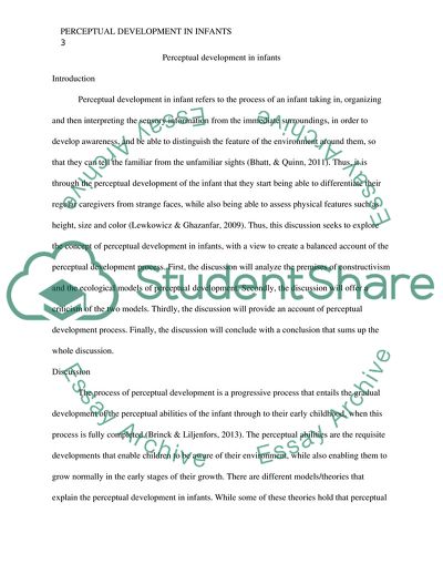 Perceptual Development in Infants