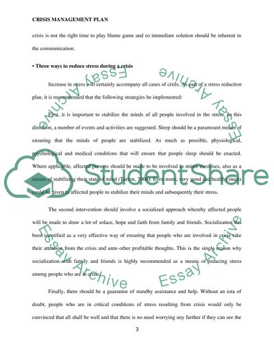 Crisis Management Plan