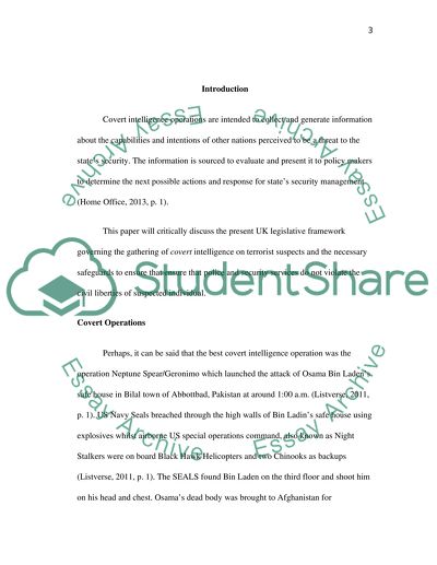 Covert Intelligence Operations