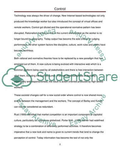 The Quest for Power or Control