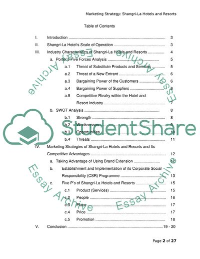 Marketing Strategy: Shangri-La Hotels and Resorts