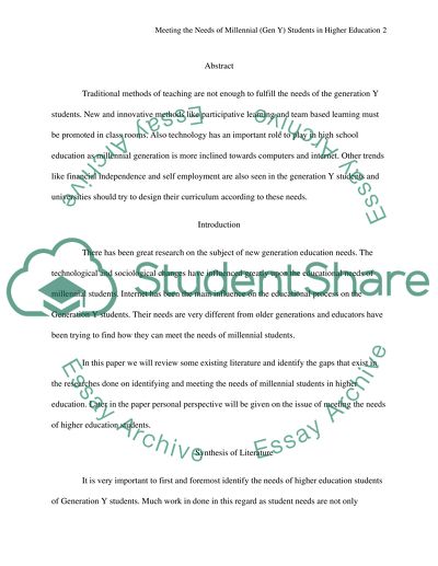 The Educational Process on the Generation Y Students