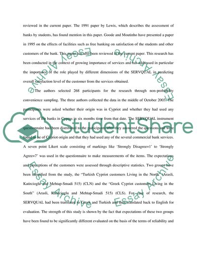 Service Quality in the Banking Industry