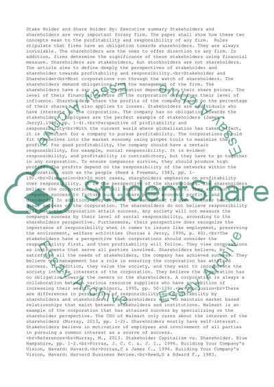 Stake holder and share holder-