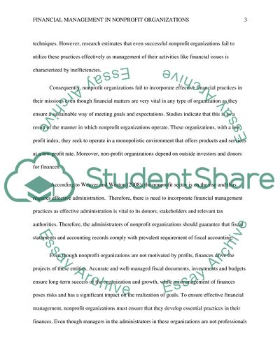 Financial Management in Nonprofit Organizations