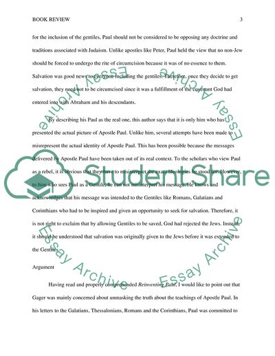 Analysis of Reinventing Paul by John Gager