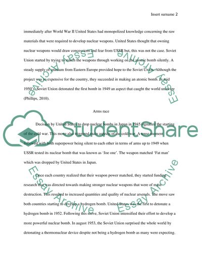 Cold War- Arms Race between US and USSR which Lead to the Fall of USSR
