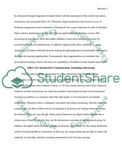 Todays digital media impact on young people of America