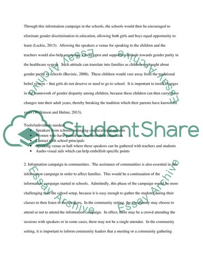 Presentation: Develop a international campaign to promote gender equality