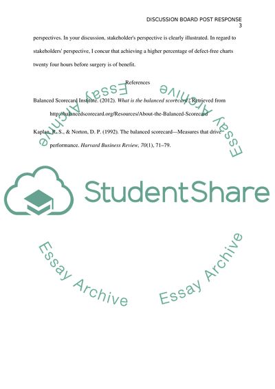 Discussion Board Post Response