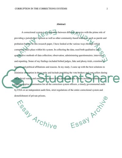 Corruptions in the Corrections Systems