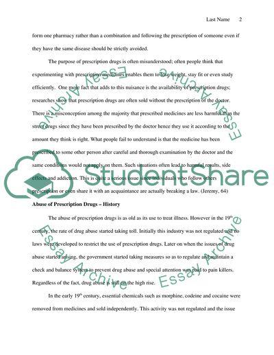 The Prescription Drugs are Abused: Background and Effects