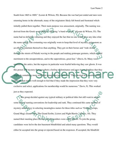 Foundation of the Klu Klux Klan