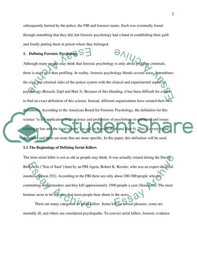 Forensic Psychology and Serial Murders