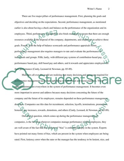 Business Ethics and Solutions Related to Performance Management