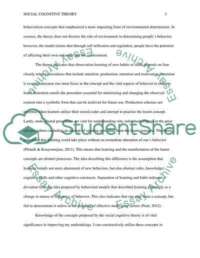 Social Cognitive Theory