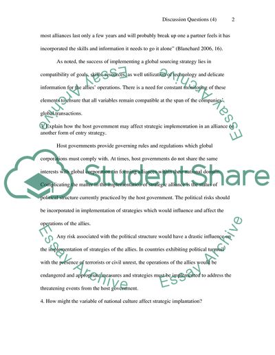Global Alliances and Strategy Implementation