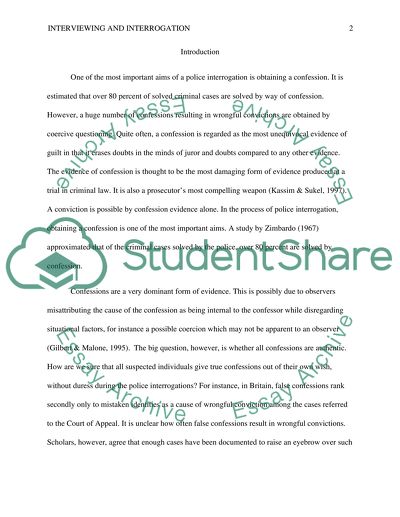 False Confessions and Influenced Witnesses as Pertains to Interviewing and Interrogation