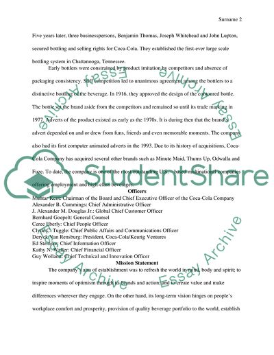 Services of The Coca Cola Company