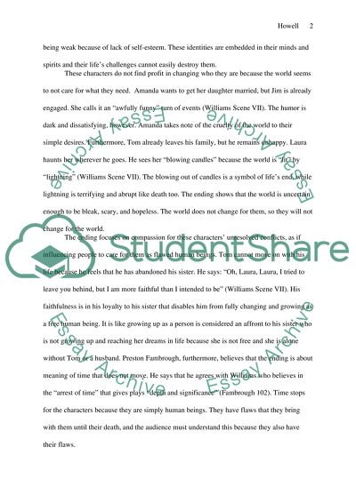 thesis statement for the glass menagerie