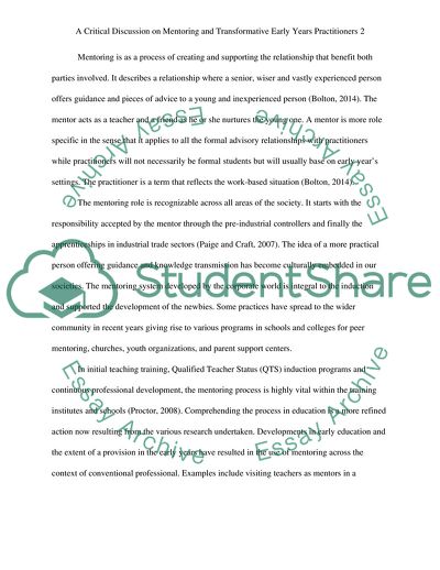 Mentoring and Transformative Early Years Practitioners