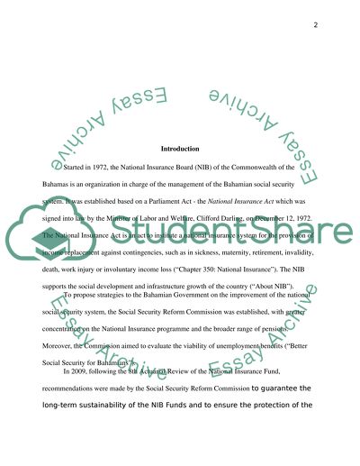 An Investigation into the Services Provided by the National Insurance Board of the Bahamas