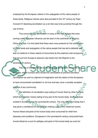 History of Encounters with Cannibalism