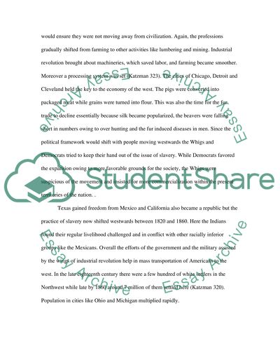 Effects of the Westward Expansion of the Colonies of the United States