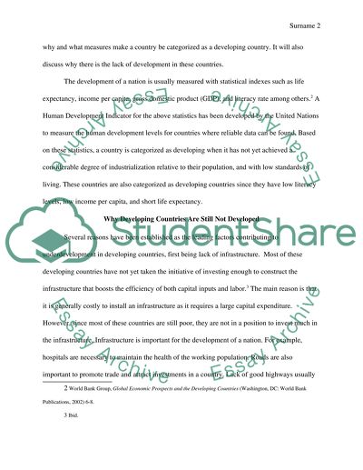 The Reason Why the Developing countries are not developing