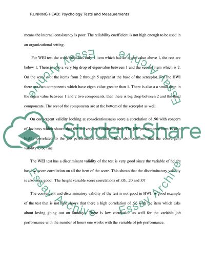 Psychology Tests and Measurements