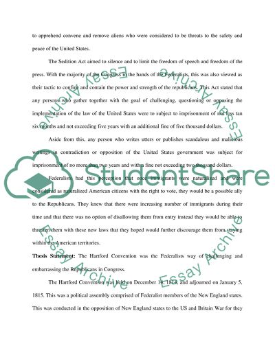 Are Both Alien and Sedition Act and Hartford Convention No Longer Relevant