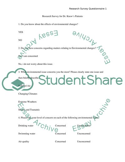 Cover Letter and Questionnaires