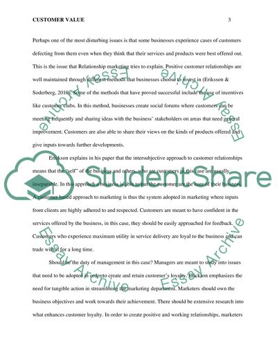 The Value of the Customer