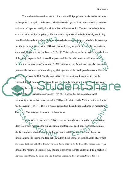 Analysis of This Is Not Who We Are: Arab-Americans in a Post-9/11 World Article by Naomi Shihab Nye