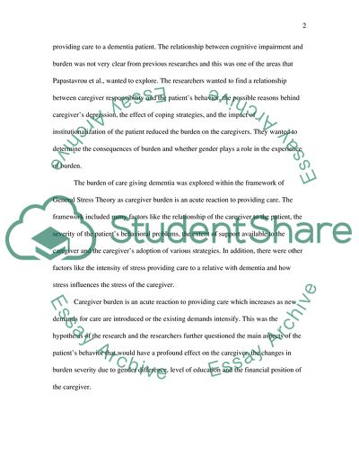 Caring for a Relative with Dementia: Family Caregiver Burden