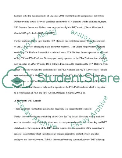 Regulation of Information and Communication Technologies - Digital Terrestrial Television