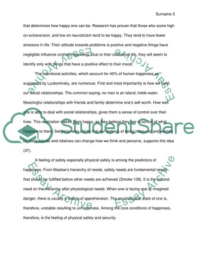 What Predict Happiness in Life