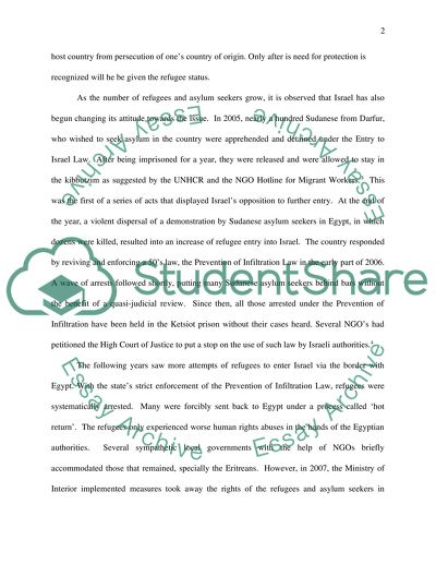 The Situation of African Refugees and Asylum Seekers in Israel