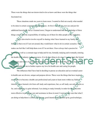 Why Health Care Has Influenced Me and How I Chose to Get Into It